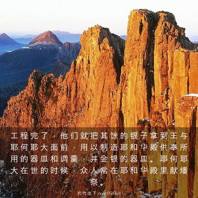 Picture 03 - 历 代 志 下 24:14 CUVS - 工 程 完 了 ， 他 们 就 把 其 馀 的 - Bible Verse Picture