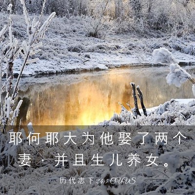 Picture 03 - 历 代 志 下 24:3 CUVS - 耶 何 耶 大 为 他 娶 了 两 个 妻 ， - Bible Verse Picture