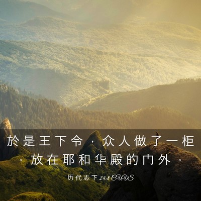 Picture 03 - 历 代 志 下 24:8 CUVS - 於 是 王 下 令 ， 众 人 做 了 一 柜 - Bible Verse Picture