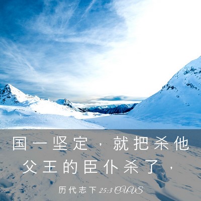 Picture 03 - 历 代 志 下 25:3 CUVS - 国 一 坚 定 ， 就 把 杀 他 父 王 的 - Bible Verse Picture