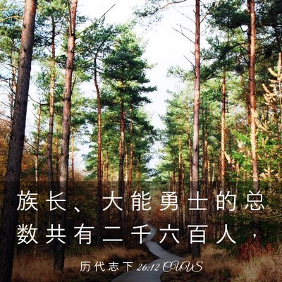 Picture 03 - 历 代 志 下 26:12 CUVS - 族 长 、 大 能 勇 士 的 总 数 共 有 - Bible Verse Picture