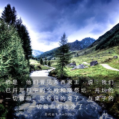 Picture 03 - 历 代 志 下 29:18 CUVS - 於 是 ， 他 们 晋 见 希 西 家 王 ， - Bible Verse Picture