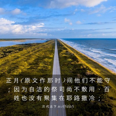 Picture 03 - 历 代 志 下 30:3 CUVS - 正 月 ( 原 文 作 那 时 ) 间 他 们 不 - Bible Verse Picture