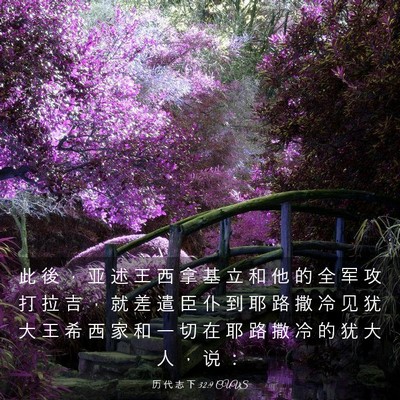 Picture 03 - 历 代 志 下 32:9 CUVS - 此 後 ， 亚 述 王 西 拿 基 立 和 他 - Bible Verse Picture