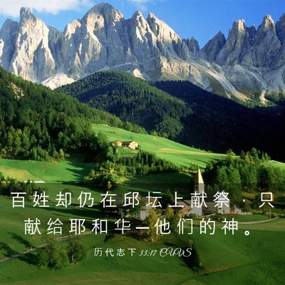 Picture 03 - 历 代 志 下 33:17 CUVS - 百 姓 却 仍 在 邱 坛 上 献 祭 ， 只 - Bible Verse Picture