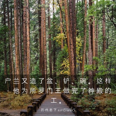 Picture 03 - 历 代 志 下 4:11 CUVS - 户 兰 又 造 了 盆 、 铲 、 碗 。 这 - Bible Verse Picture