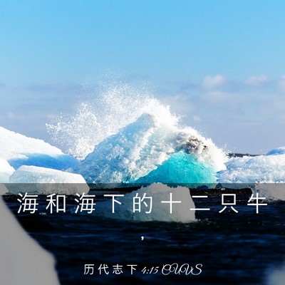 Picture 03 - 历 代 志 下 4:15 CUVS - 海 和 海 下 的 十 二 只 牛 - Bible Verse Picture