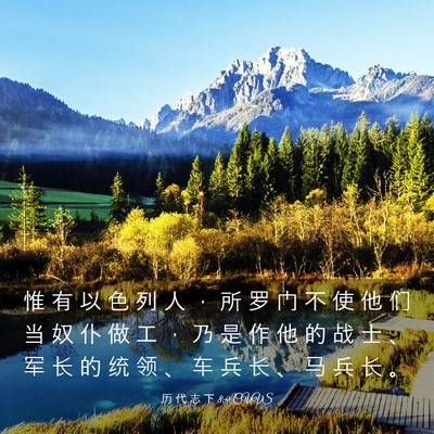 Picture 03 - 历 代 志 下 8:9 CUVS - 惟 有 以 色 列 人 ， 所 罗 门 不 使 - Bible Verse Picture