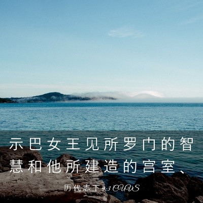 Picture 03 - 历 代 志 下 9:3 CUVS - 示 巴 女 王 见 所 罗 门 的 智 慧 和 - Bible Verse Picture