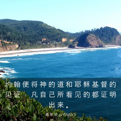 Picture 03 - 启 示 录 1:2 CUVS - 约 翰 便 将 神 的 道 和 耶 稣 基 督 - Bible Verse Picture