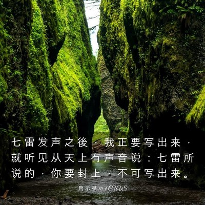 Picture 03 - 启 示 录 10:4 CUVS - 七 雷 发 声 之 後 ， 我 正 要 写 出 - Bible Verse Picture