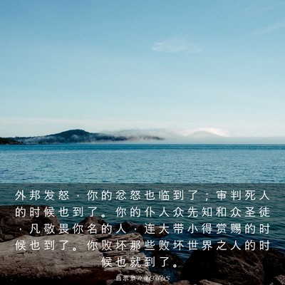 Picture 03 - 启 示 录 11:18 CUVS - 外 邦 发 怒 ， 你 的 忿 怒 也 临 到 - Bible Verse Picture