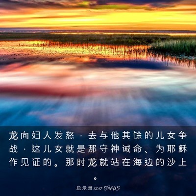 Picture 03 - 启 示 录 12:17 CUVS - 龙 向 妇 人 发 怒 ， 去 与 他 其 馀 - Bible Verse Picture