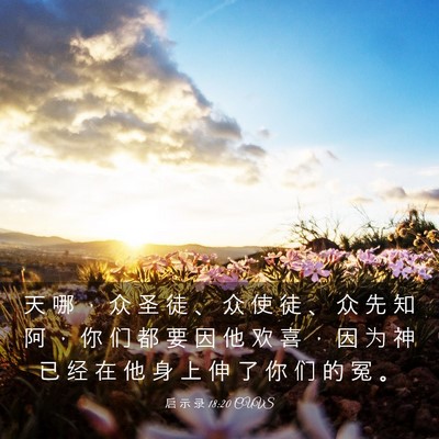 Picture 03 - 启 示 录 18:20 CUVS - 天 哪 ， 众 圣 徒 、 众 使 徒 、 众 - Bible Verse Picture