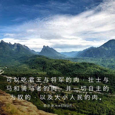Picture 03 - 启 示 录 19:18 CUVS - 可 以 吃 君 王 与 将 军 的 肉 ， 壮 - Bible Verse Picture