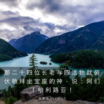 Picture 03 - 启 示 录 19:4 CUVS - 那 二 十 四 位 长 老 与 四 活 物 就 - Bible Verse Picture