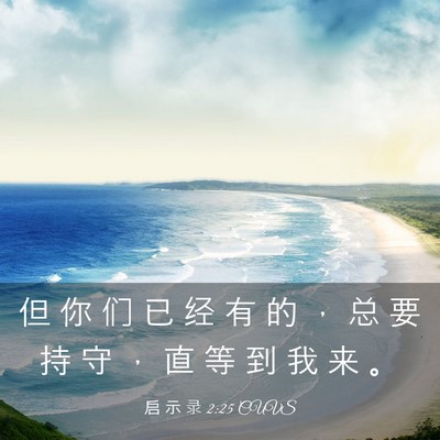 Picture 03 - 启 示 录 2:25 CUVS - 但 你 们 已 经 有 的 ， 总 要 持 守 - Bible Verse Picture
