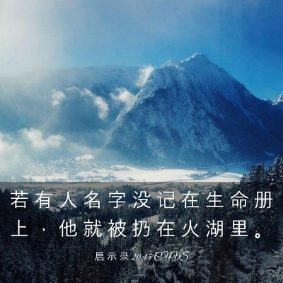 Picture 03 - 启 示 录 20:15 CUVS - 若 有 人 名 字 没 记 在 生 命 册 上 - Bible Verse Picture