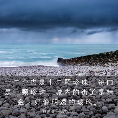 Picture 03 - 启 示 录 21:21 CUVS - 十 二 个 门 是 十 二 颗 珍 珠 ， 每 - Bible Verse Picture