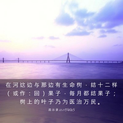 Picture 03 - 启 示 录 22:2 CUVS - 在 河 这 边 与 那 边 有 生 命 树 ， - Bible Verse Picture