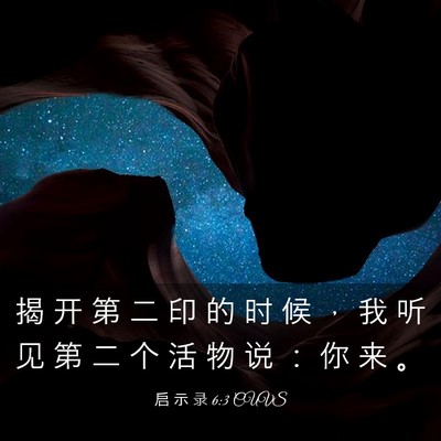 Picture 03 - 启 示 录 6:3 CUVS - 揭 开 第 二 印 的 时 候 ， 我 听 见 - Bible Verse Picture