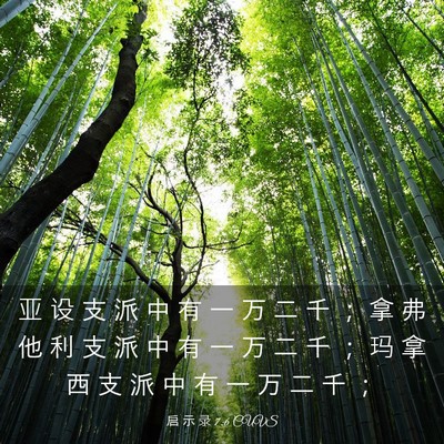 Picture 03 - 启 示 录 7:6 CUVS - 亚 设 支 派 中 有 一 万 二 千 ； 拿 - Bible Verse Picture