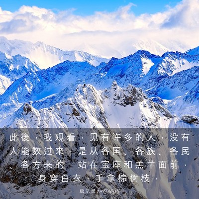 Picture 03 - 启 示 录 7:9 CUVS - 此 後 ， 我 观 看 ， 见 有 许 多 的 - Bible Verse Picture