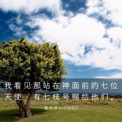 Picture 03 - 启 示 录 8:2 CUVS - 我 看 见 那 站 在 神 面 前 的 七 位 - Bible Verse Picture