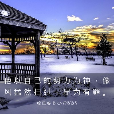 Picture 03 - 哈 巴 谷 书 1:11 CUVS - 他 以 自 己 的 势 力 为 神 ， 像 风 - Bible Verse Picture