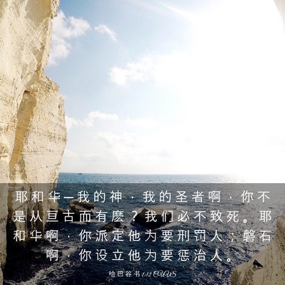 Picture 03 - 哈 巴 谷 书 1:12 CUVS - 耶 和 华 ─ 我 的 神 ， 我 的 圣 者 - Bible Verse Picture
