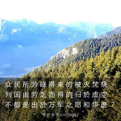 Picture 03 - 哈 巴 谷 书 2:13 CUVS - 众 民 所 劳 碌 得 来 的 被 火 焚 烧 - Bible Verse Picture