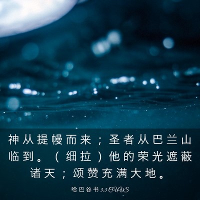 Picture 03 - 哈 巴 谷 书 3:3 CUVS - 神 从 提 幔 而 来 ； 圣 者 从 巴 兰 - Bible Verse Picture