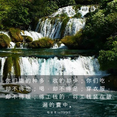 Picture 03 - 哈 该 书 1:6 CUVS - 你 们 撒 的 种 多 ， 收 的 却 少 ； - Bible Verse Picture