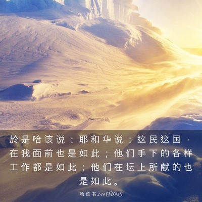 Picture 03 - 哈 该 书 2:14 CUVS - 於 是 哈 该 说 ： 耶 和 华 说 ： 这 - Bible Verse Picture