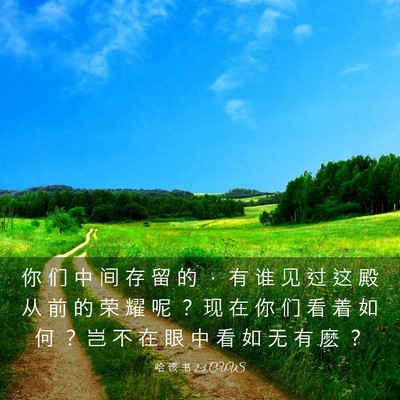 Picture 03 - 哈 该 书 2:3 CUVS - 你 们 中 间 存 留 的 ， 有 谁 见 过 - Bible Verse Picture