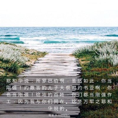 Picture 03 - 哈 该 书 2:4 CUVS - 耶 和 华 说 ： 所 罗 巴 伯 啊 ， 虽 - Bible Verse Picture