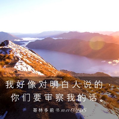 Picture 03 - 哥 林 多 前 书 10:15 CUVS - 我 好 像 对 明 白 人 说 的 ， 你 们 - Bible Verse Picture