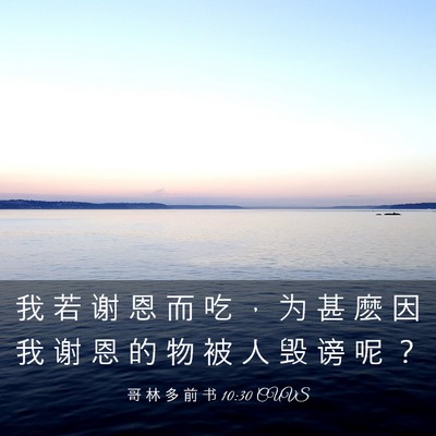 Picture 03 - 哥 林 多 前 书 10:30 CUVS - 我 若 谢 恩 而 吃 ， 为 甚 麽 因 我 - Bible Verse Picture