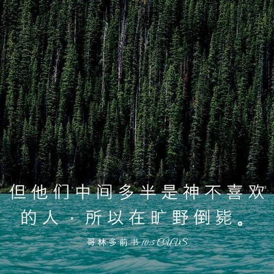 Picture 03 - 哥 林 多 前 书 10:5 CUVS - 但 他 们 中 间 多 半 是 神 不 喜 欢 - Bible Verse Picture