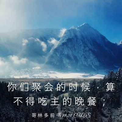 Picture 03 - 哥 林 多 前 书 11:20 CUVS - 你 们 聚 会 的 时 候 ， 算 不 得 吃 - Bible Verse Picture