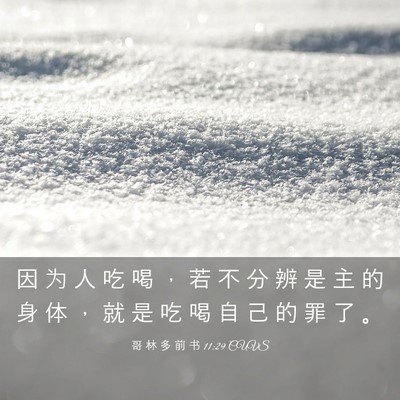 Picture 03 - 哥 林 多 前 书 11:29 CUVS - 因 为 人 吃 喝 ， 若 不 分 辨 是 主 - Bible Verse Picture