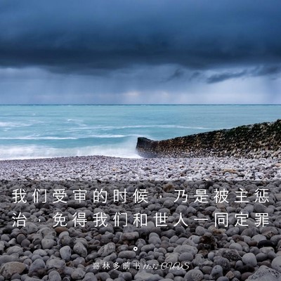 Picture 03 - 哥 林 多 前 书 11:32 CUVS - 我 们 受 审 的 时 候 ， 乃 是 被 主 - Bible Verse Picture