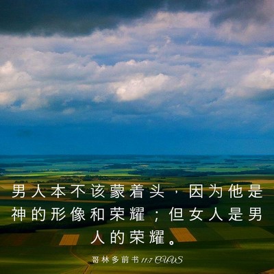 Picture 03 - 哥 林 多 前 书 11:7 CUVS - 男 人 本 不 该 蒙 着 头 ， 因 为 他 - Bible Verse Picture