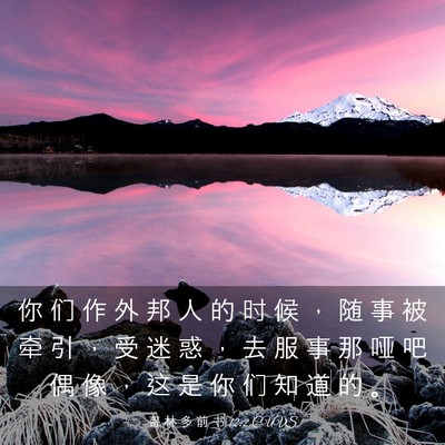 Picture 03 - 哥 林 多 前 书 12:2 CUVS - 你 们 作 外 邦 人 的 时 候 ， 随 事 - Bible Verse Picture