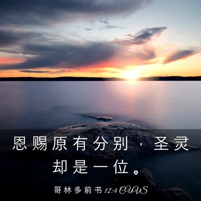 Picture 03 - 哥 林 多 前 书 12:4 CUVS - 恩 赐 原 有 分 别 ， 圣 灵 却 是 一 - Bible Verse Picture