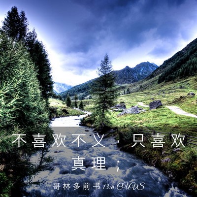 Picture 03 - 哥 林 多 前 书 13:6 CUVS - 不 喜 欢 不 义 ， 只 喜 欢 真 理 - Bible Verse Picture