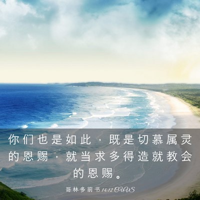 Picture 03 - 哥 林 多 前 书 14:12 CUVS - 你 们 也 是 如 此 ， 既 是 切 慕 属 - Bible Verse Picture