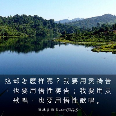 Picture 03 - 哥 林 多 前 书 14:15 CUVS - 这 却 怎 麽 样 呢 ？ 我 要 用 灵 祷 - Bible Verse Picture