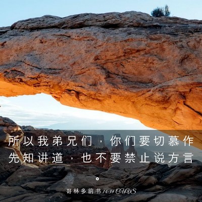 Picture 03 - 哥 林 多 前 书 14:39 CUVS - 所 以 我 弟 兄 们 ， 你 们 要 切 慕 - Bible Verse Picture