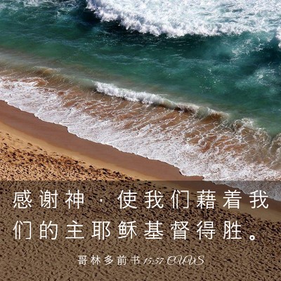 Picture 03 - 哥 林 多 前 书 15:57 CUVS - 感 谢 神 ， 使 我 们 藉 着 我 们 的 - Bible Verse Picture